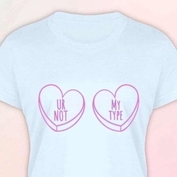 Anti-Valentine’s Day, Conversation Heart Tee, Slim Fit, Size S-3X - Picture 3 of 7